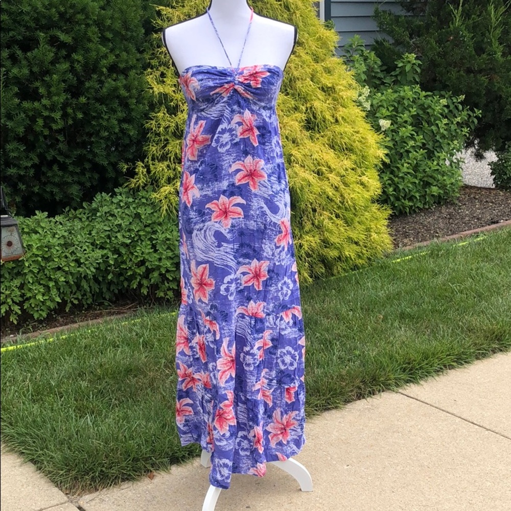 Mossimo tropical maxi dress purple S